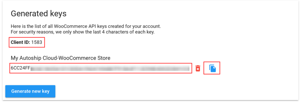 Generating a Client ID and key for Autoship Cloud merchant account