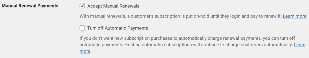 Manual Renewal Payments - WooCommerce Subscriptions