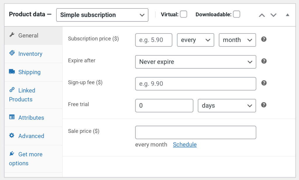 Setting up simple product subscriptions in WooCommerce Subscriptions