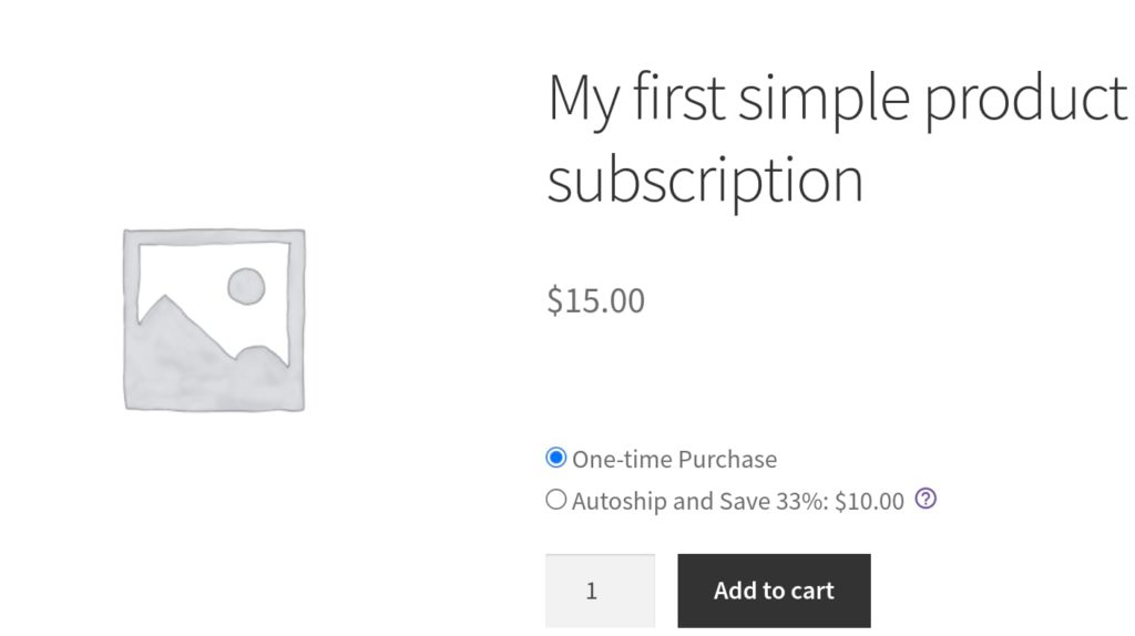 Setting up a simple product subscription