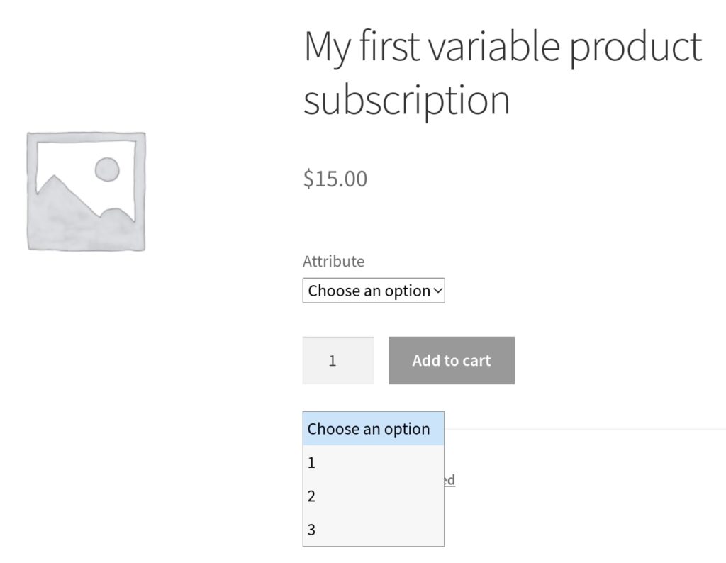 Setting up a variable product subscription