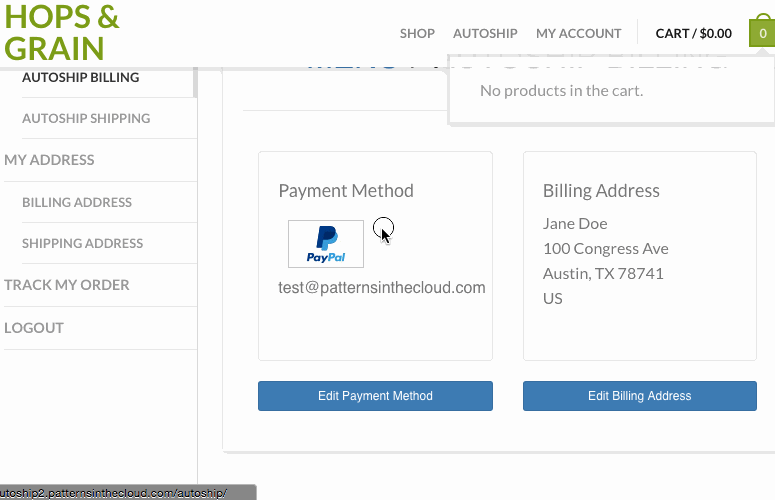Multiple Payment Gateways for Auto-Ship - My Account